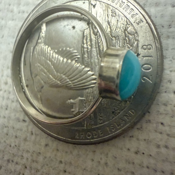 Sleeping Beauty Turquoise Silver Ring size 5 - Picture 5 of 7